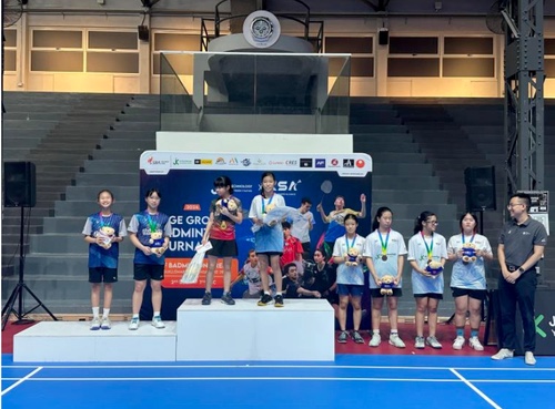 Medallists on the podium at the JKTech KSA age group tournament
