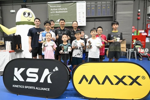 Young players with trophies at the KSA Junior League